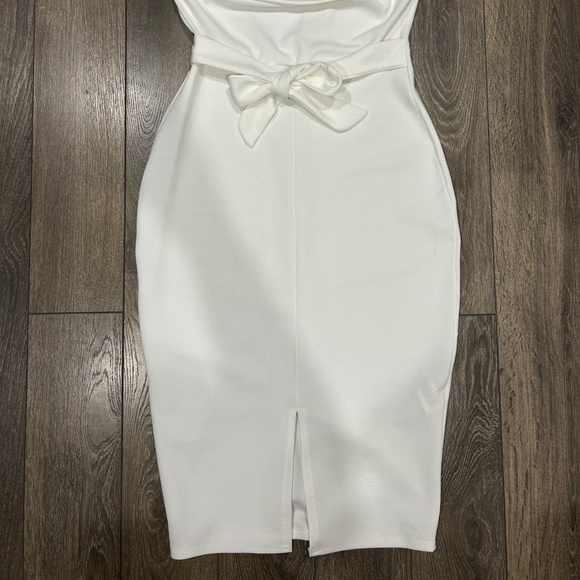 BOOHOO women’s off the shoulder midi white dress - Picture 3 of 3